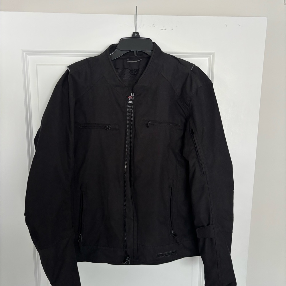 Tourmaster Asphalt Black Waterproof Armored Motorcycle Jacket Size M